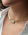 Asymmetrical Mother of Pearl Necklace