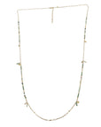 Green & Gold Long Beaded Necklace