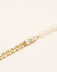 Asymmetrical Gold & Pearl Bracelet