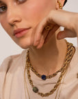 Gold Chain with Blue Gemstone