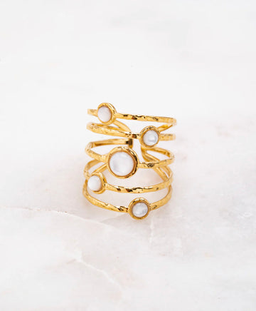 Triple Stack French Pearl Ring