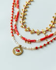 Bee_Love_Gold _ Coral_Stack_Necklace