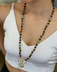 Multicolor Beaded Long Necklace with Star Pendant