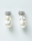 Sparkly Firework Drop Earring with Baroque Pearl