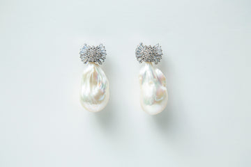 Sparkly Firework Drop Earring with Baroque Pearl