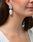 Sparkly Statement Drop Earring with Baroque Pearl