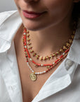 Bee_Love_Gold _ Coral_Stack_Necklace